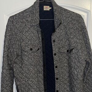 Faherty Gray Quilted Shirt Jacket